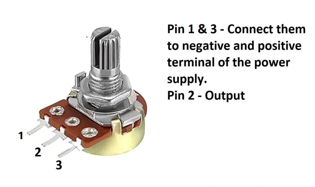 Pin diagram of the Potentiometer